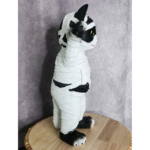 Halloween Black Cat Mummy Resin Figurine Statue Prop Decor Kitten 11.5"‎ NEW - Picture 4 of 6